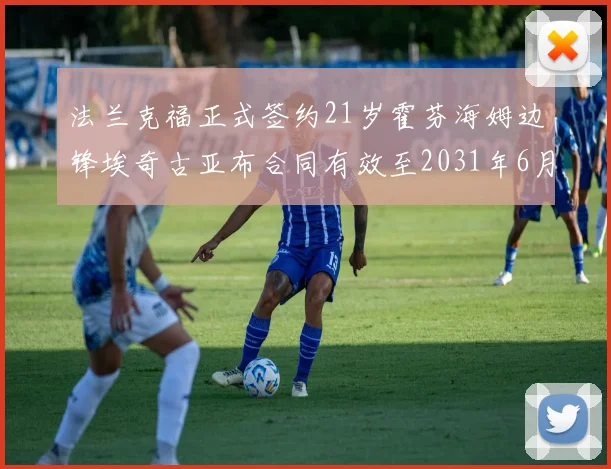 法兰克福正式签约21岁霍芬海姆边锋埃奇古亚布合同有效至2031年6月